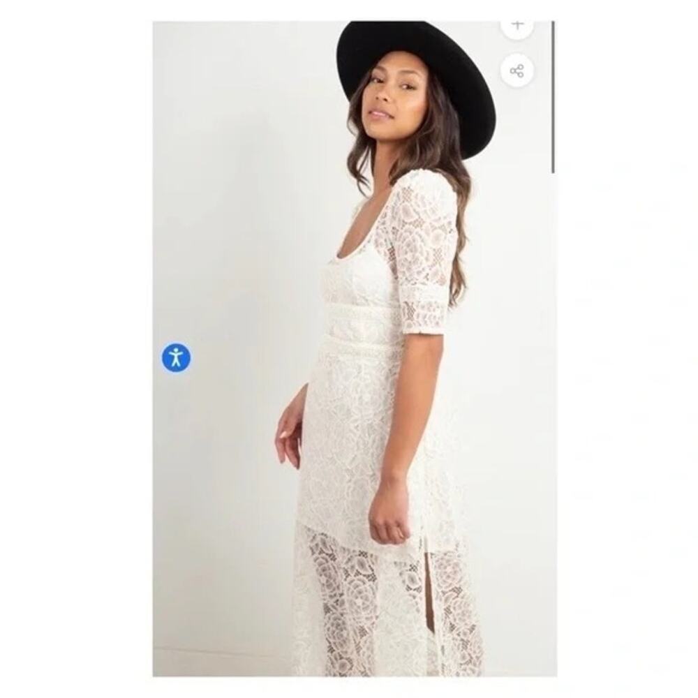 FOR LOVE & LEMONS-NWT- MARILYN MIDI DRESS- LACED IVORY Sz:XS Ret$288 *HOT ITEM*‎ - Picture 4 of 9